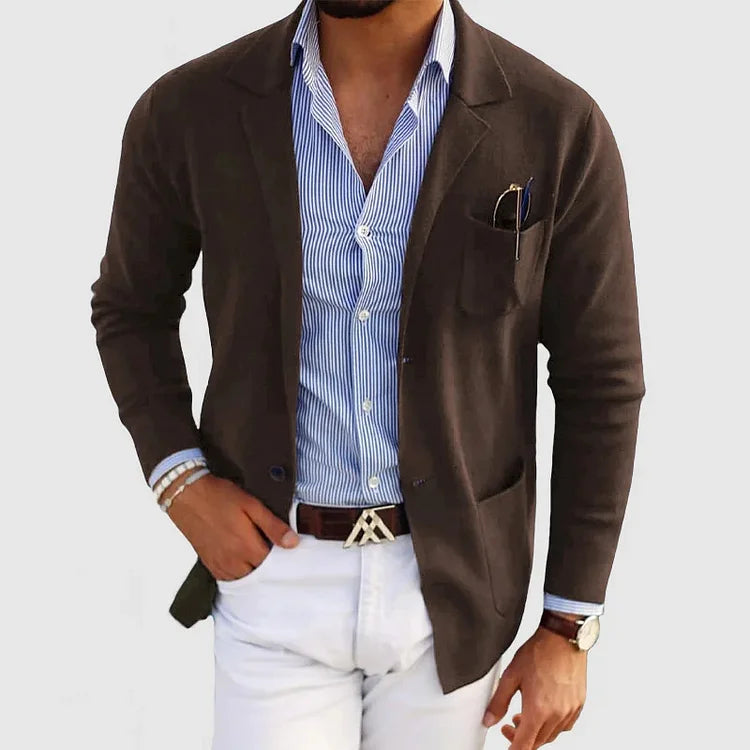 Herren Blazer Slim Fit Modern Revers Knöpfe