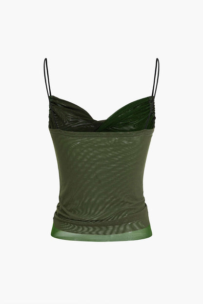 Damen Bodycon Oberteil Mesh Bauchfreies