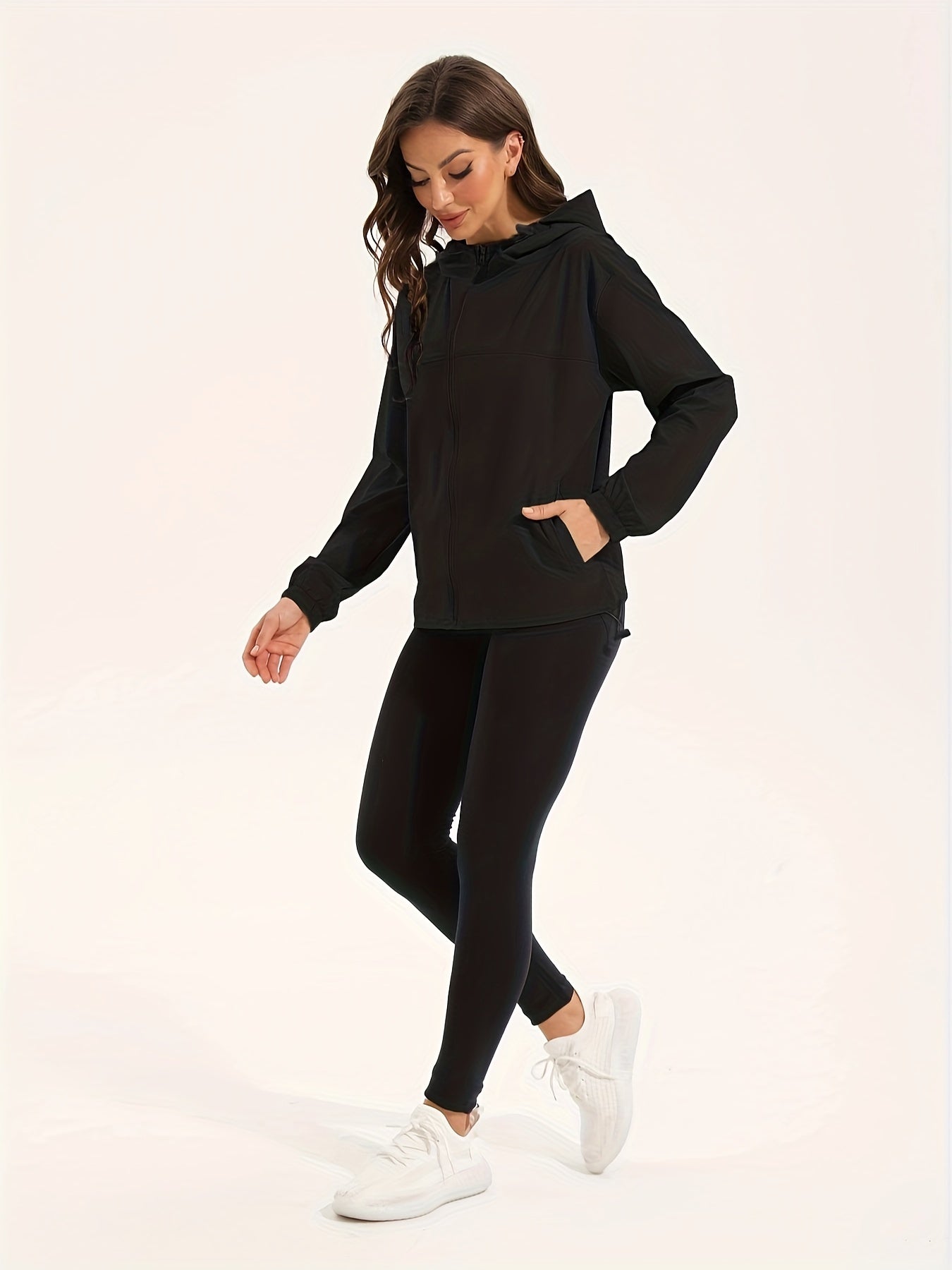 Damen Sportjacke Wasserabweisend Kapuze
