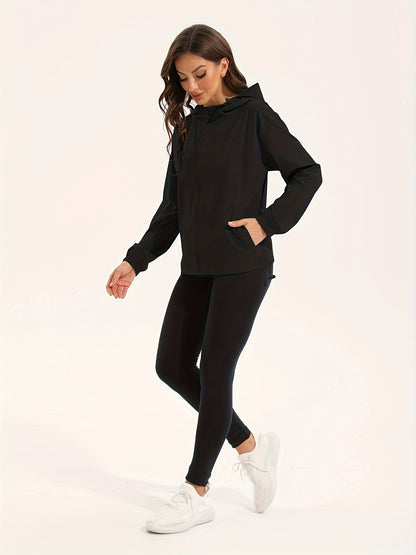 Damen Sportjacke Wasserabweisend Kapuze
