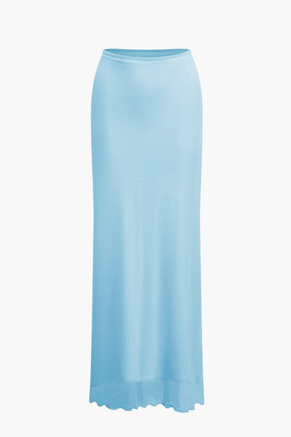 Damen Zweiteiler Set Bandeau-Oberteil Maxirock Sommer