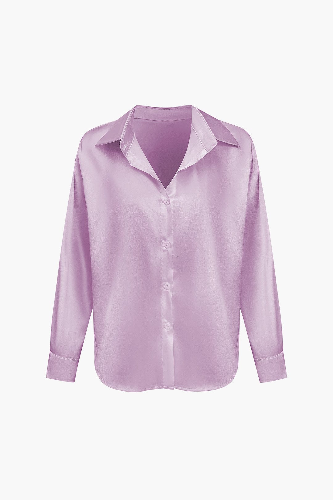 Damenbluse Langarm Seiden-Satin Elegante Bluse