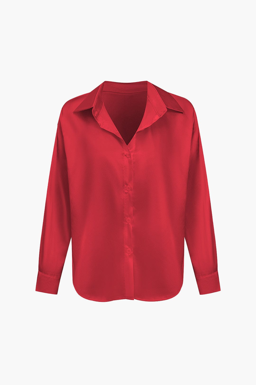 Damenbluse Langarm Seiden-Satin Elegante Bluse