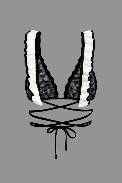 Häkel-Bikini-Set Damen Rüschenrock Strandbekleidung