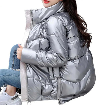 Damen Winterjacke Gequiltet Warm Leicht