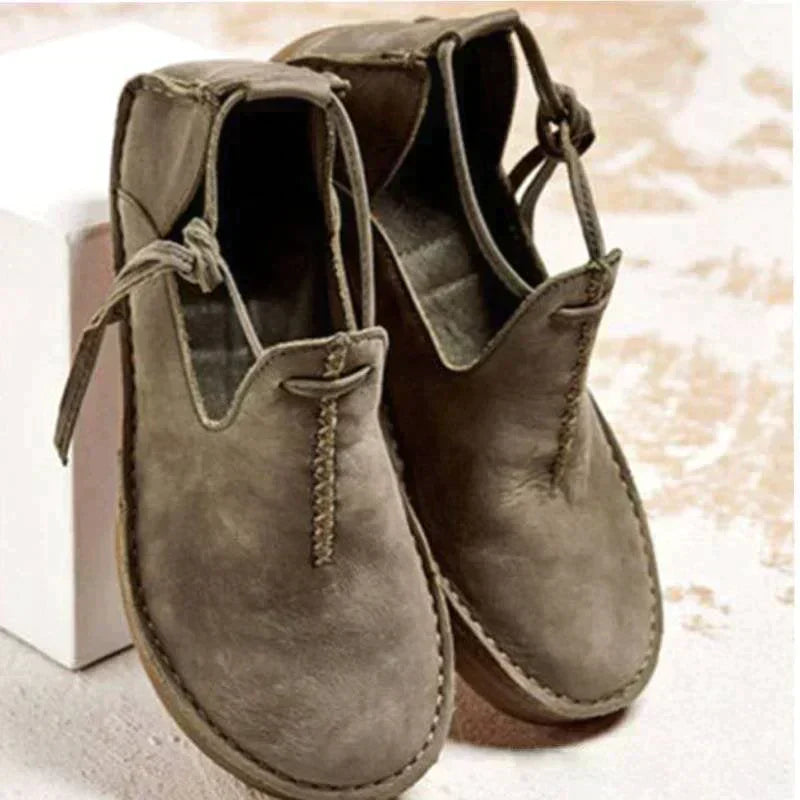 Damen Lederstiefeletten Braun Herbstschuhe