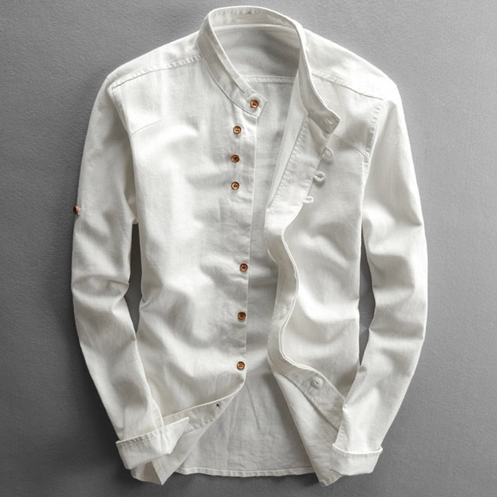 Herren Hemd Japanischer Stil Slim Fit Modern
