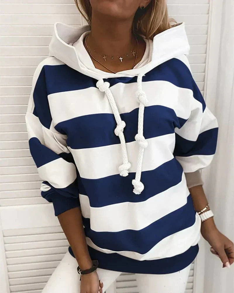 Damen Hoodie Weich Strickdetails Bequem
