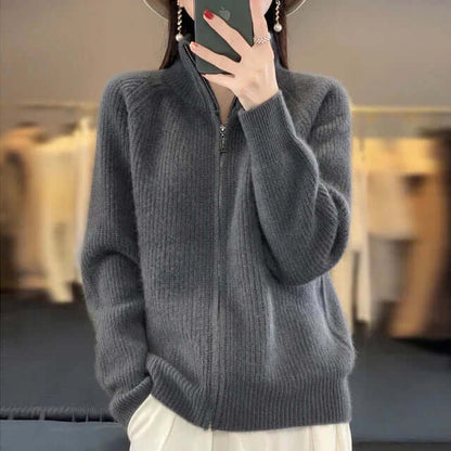 Damen Strickjacke Langarm Klassisch Elegante