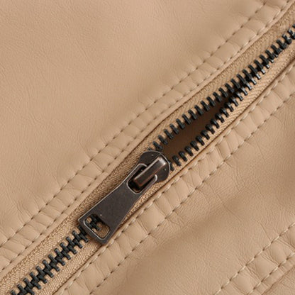 Damen Lederjacke Elegant Zeitlos