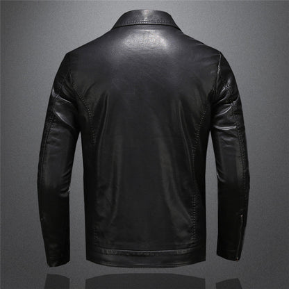 Herren Lederjacke Ledermantel Stylisch