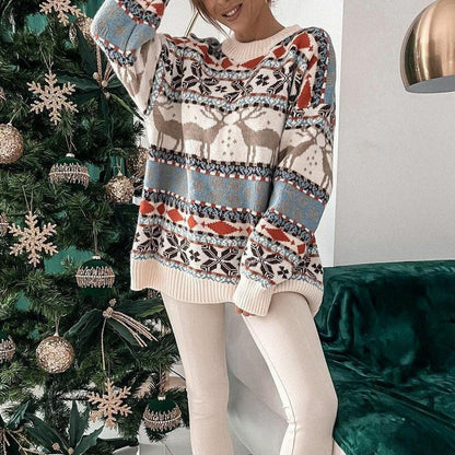 Damen Weihnachtspullover Kuschelig Warm