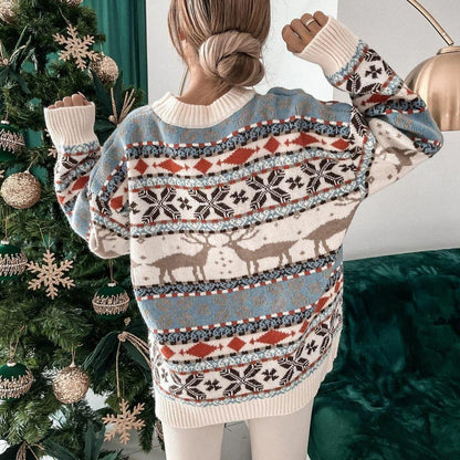 Damen Weihnachtspullover Kuschelig Warm