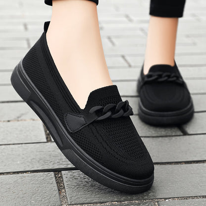 Damen Freizeitschuhe Ergonomisch Atmungsaktiv Bequem Schwarz - Norvielle