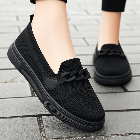 Damen Freizeitschuhe Ergonomisch Atmungsaktiv Bequem Schwarz - Norvielle
