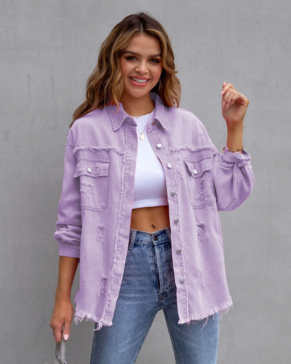 Damen Denimjacke Slim Fit Blau