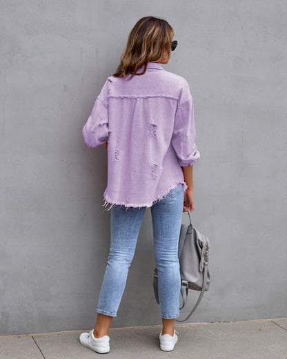 Damen Denimjacke Slim Fit Blau