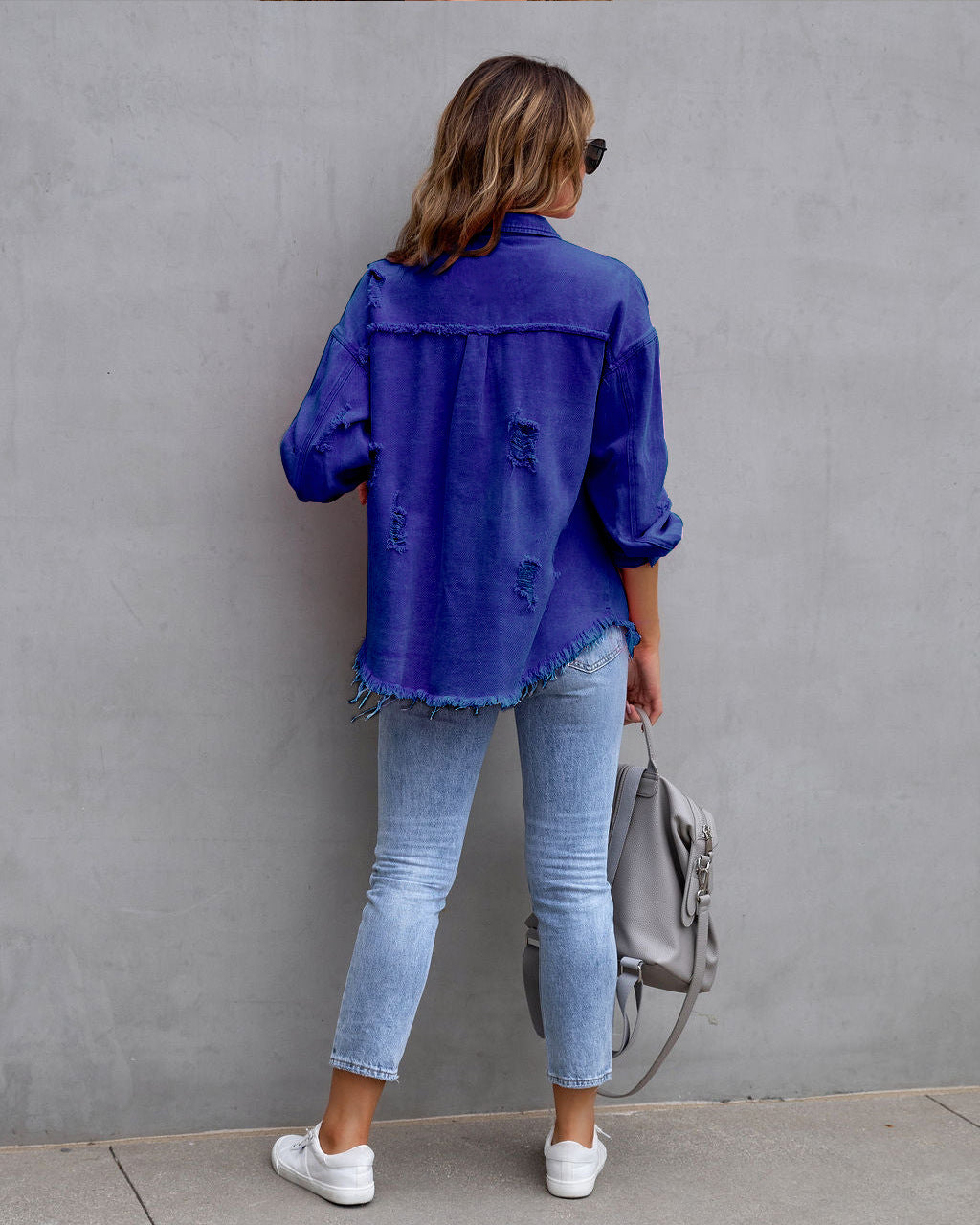 Damen Denimjacke Slim Fit Blau