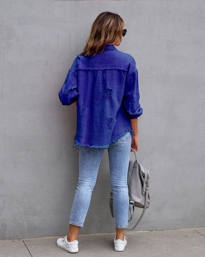 Damen Denimjacke Slim Fit Blau