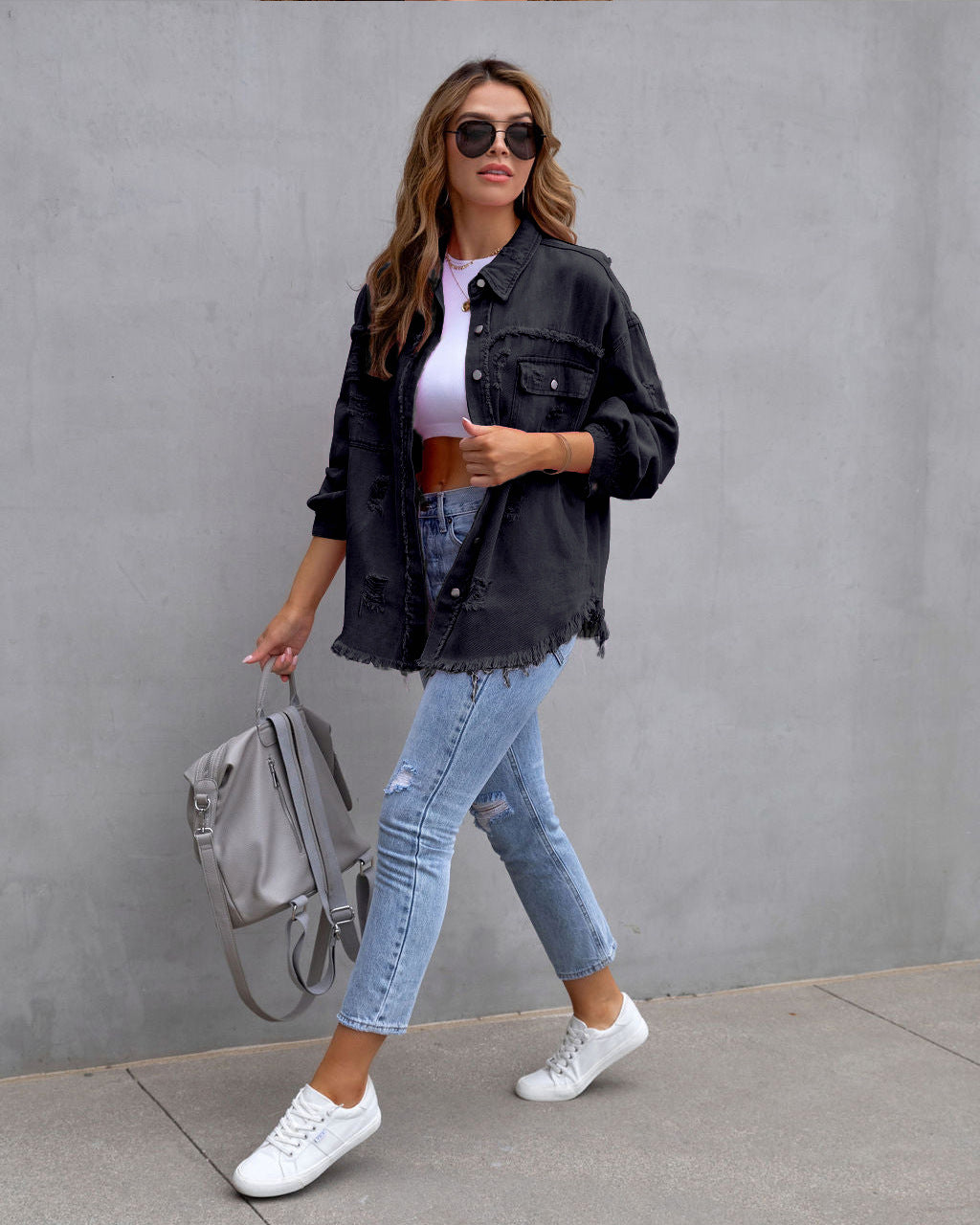 Damen Denimjacke Slim Fit Blau
