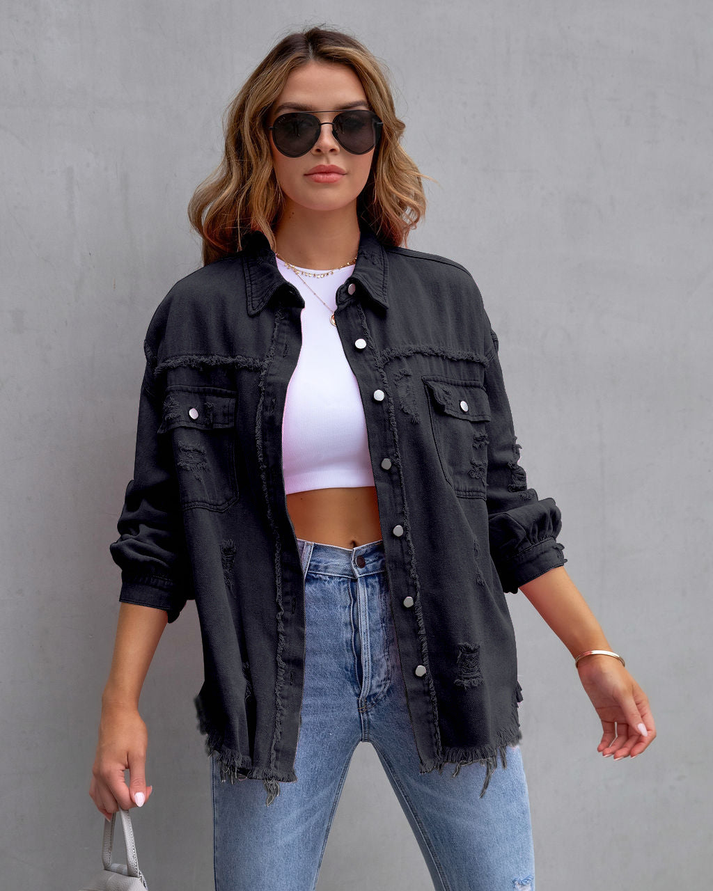 Damen Denimjacke Slim Fit Blau