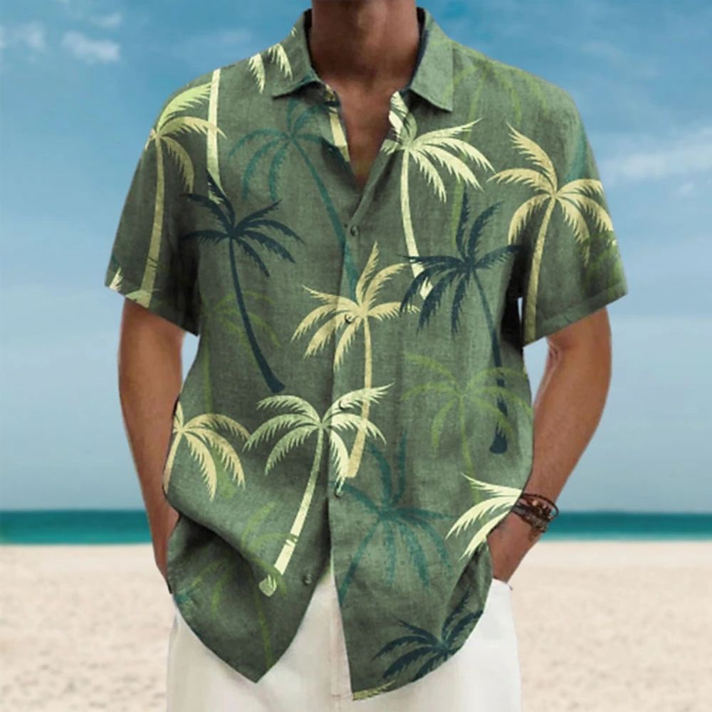 Herren Freizeithemd Modern Leinwandoptik