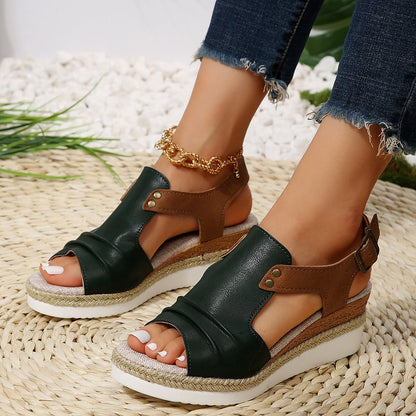Damen Keilsandalen Komfortabel Sommer