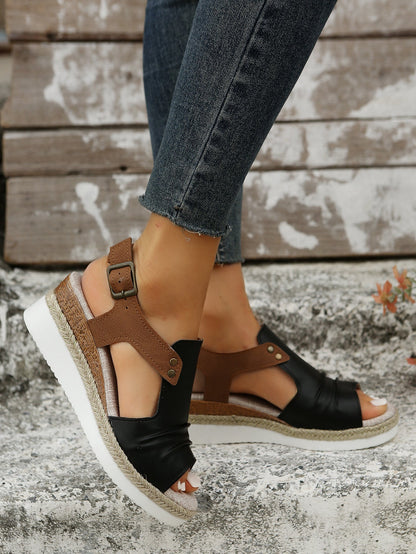 Damen Keilsandalen Komfortabel Sommer