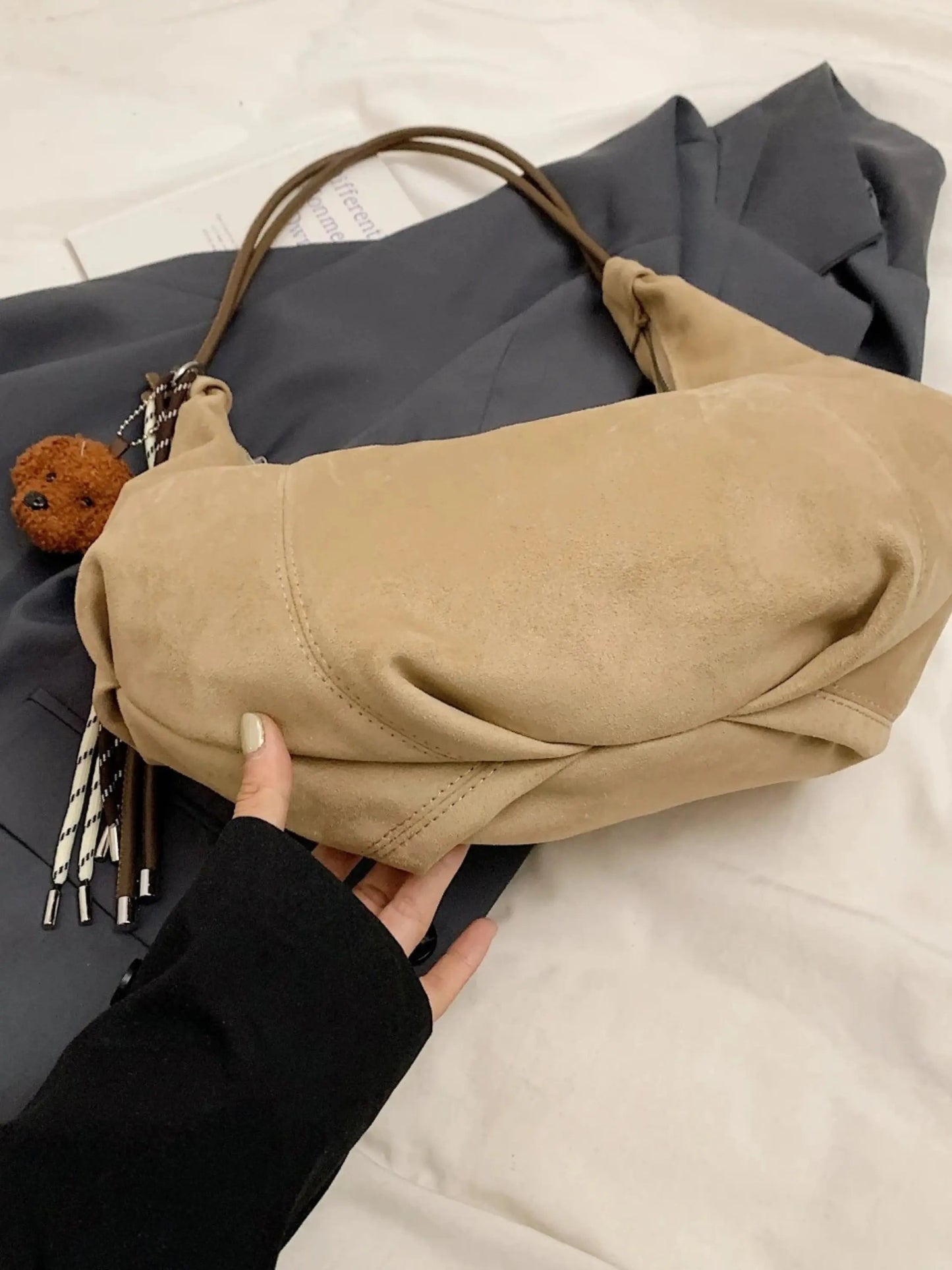 Leder Hobo Bag Damen Rucksack