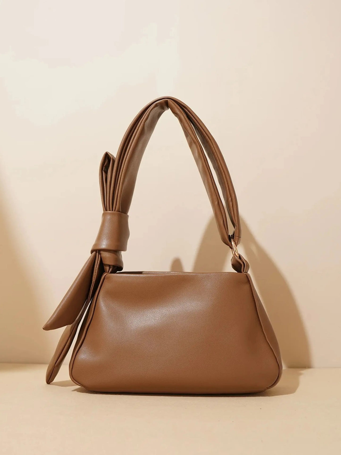 Leder Umhängetasche Elegant Minimalistisch Mit Knotengriff