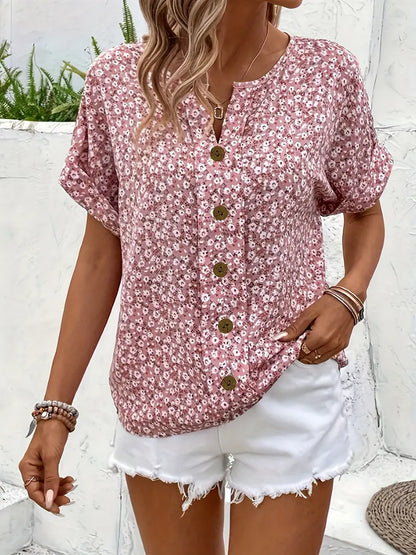 Damen Sommerbluse Florale Blüten Modern