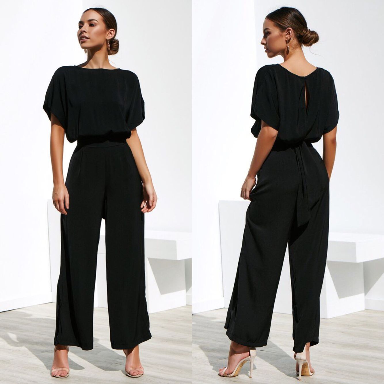 Damen Jumpsuit Weites Bein Berliner Chic - Norvielle