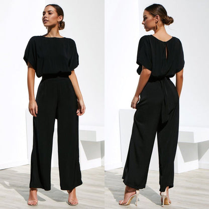 Damen Jumpsuit Weites Bein Berliner Chic - Norvielle