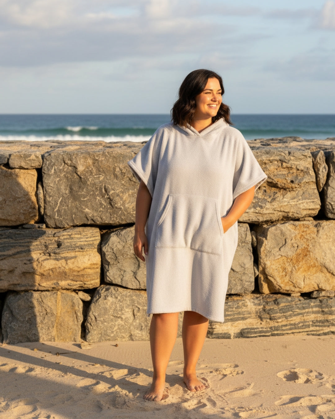 Damen Sommerponcho Leichtes Strandkleid