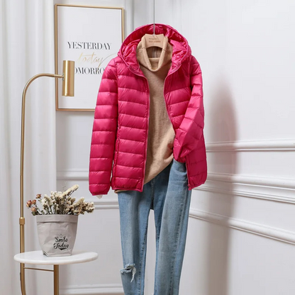 Damen Winterjacke Mit Kapuze Reißverschluss Warm