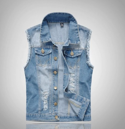 Herren Denimweste Moderner Schnitt