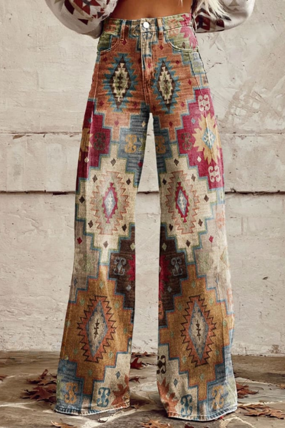 Damen Jeans Boho Stil Hochwertiger Denim