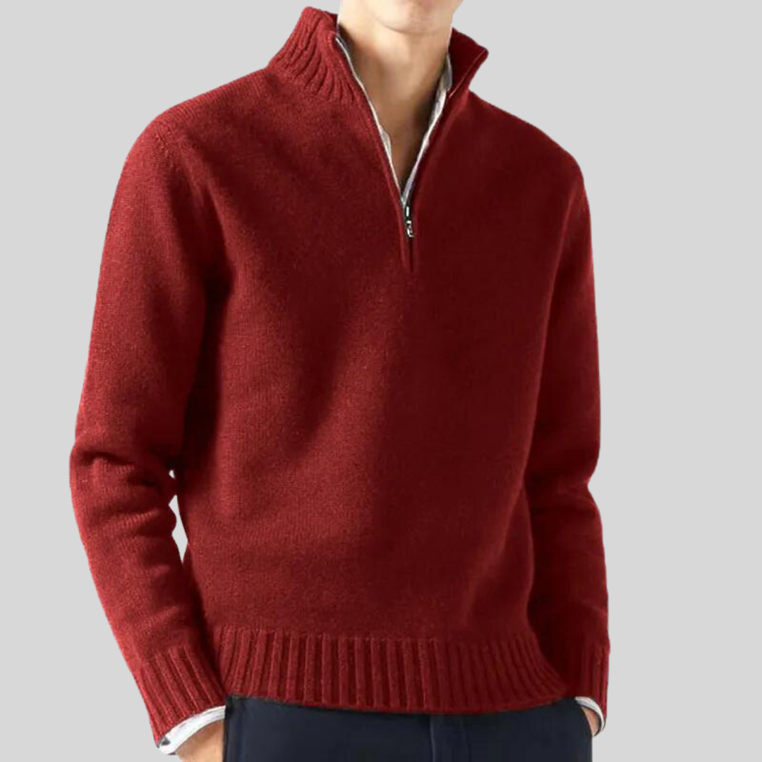 Herren Pullover Halb-Reißverschluss Warm
