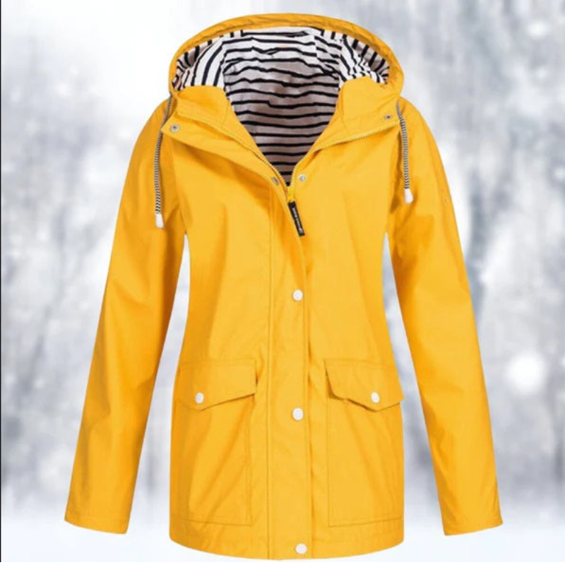 Damen Winterjacke Kapuze Reißverschluss Schwarz - Norvielle