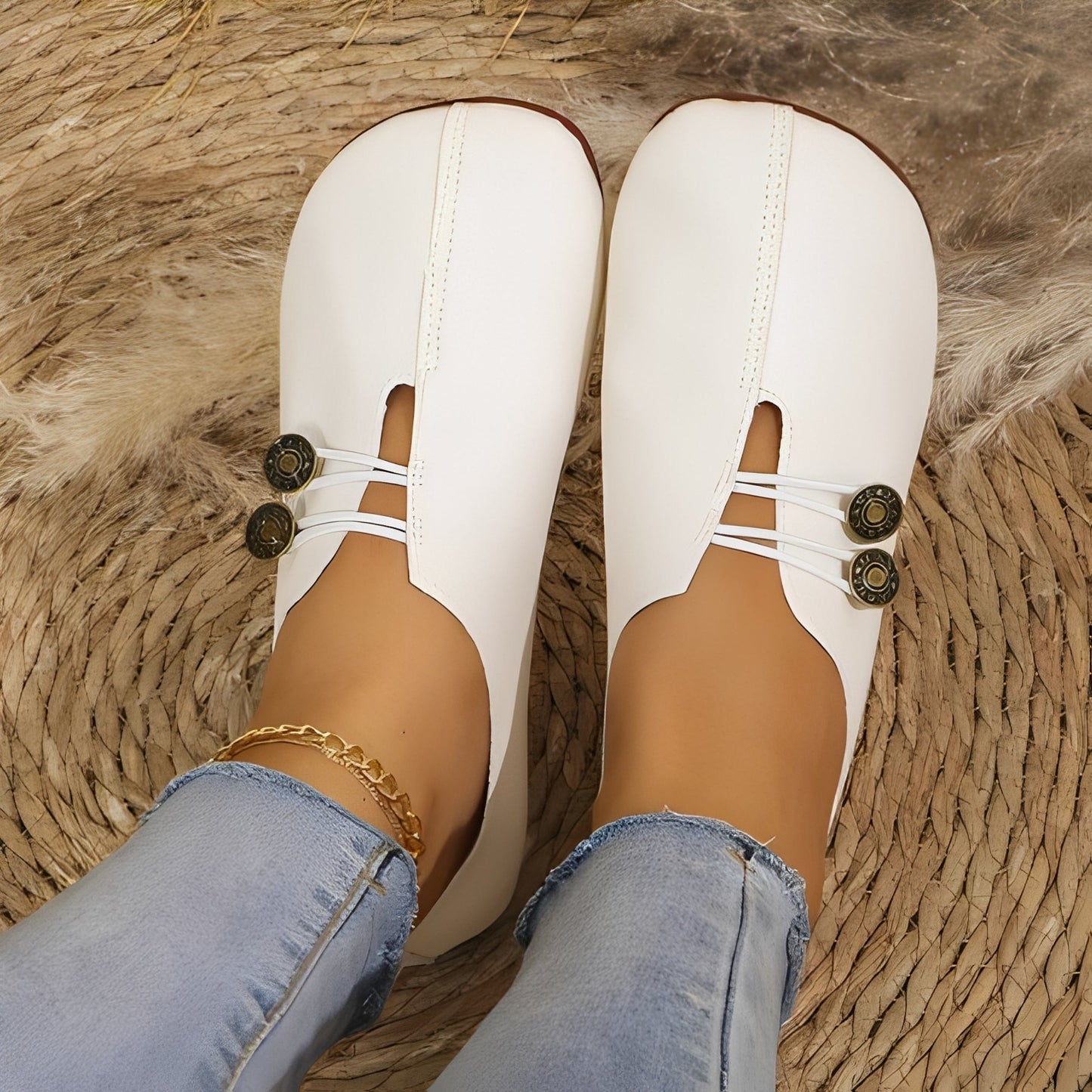 Damen Flachschuhe Weiches Leder Stilvoll