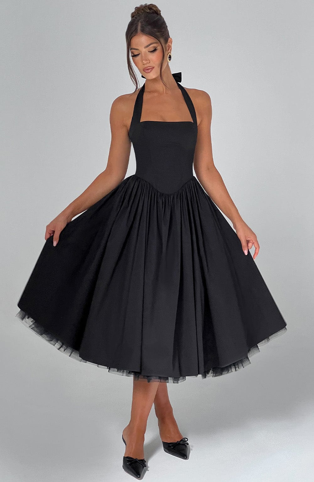 Damen Hochzeitsgästekleid Midi Elegant