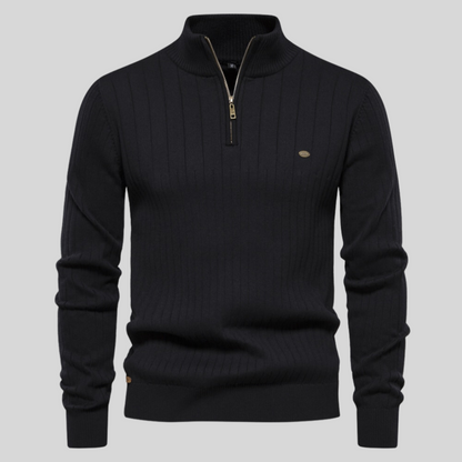 Herren Pullover Langarm Viertelzip Modern Grün - Norvielle