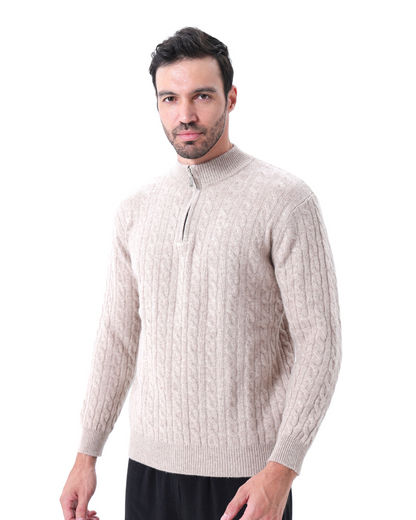 Herren Pullover Kaschmir Chunky Knit Warm Kabelmuster