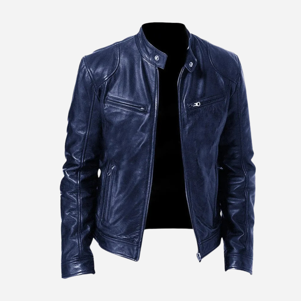 Herren Lederjacke Entspannter Ledermantel Modern