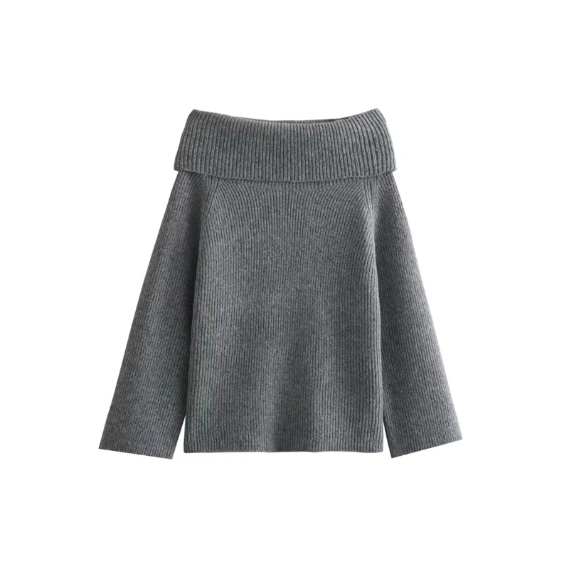 Damen Off-Shoulder-Pullover Elegantes Design Schulterfrei - Norvielle