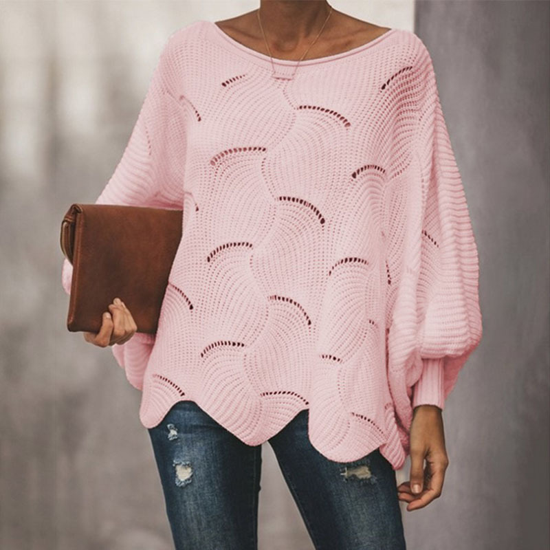 Damen Strickpullover Elegante Langarm