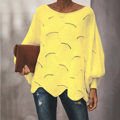 Damen Strickpullover Elegante Langarm