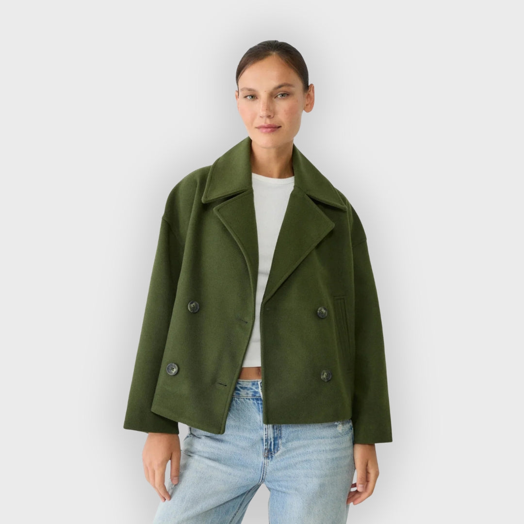 Damen Lederjacke Doppelreihig Modern