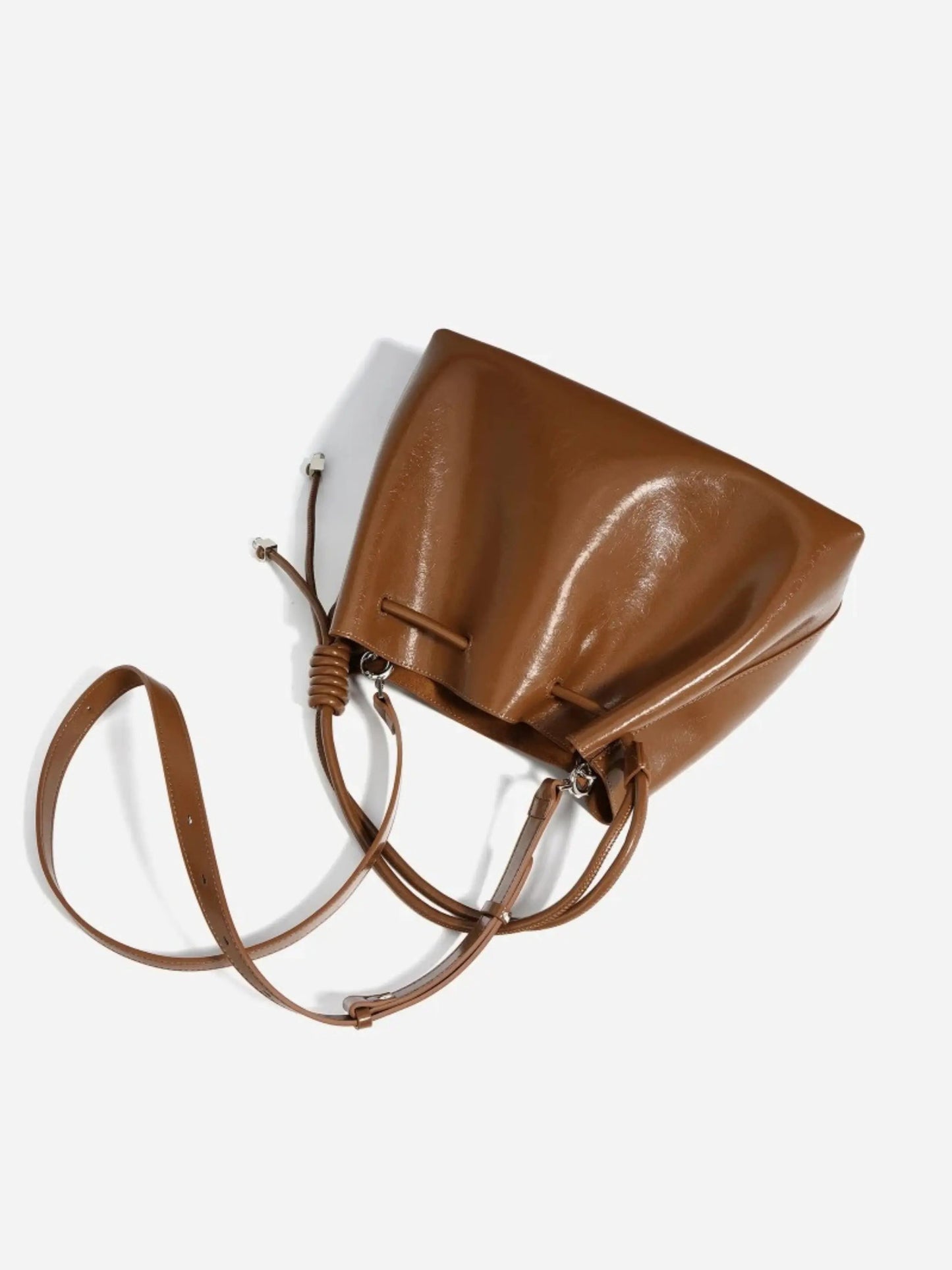 Damenhandtasche Glänzend Kordelverschluss