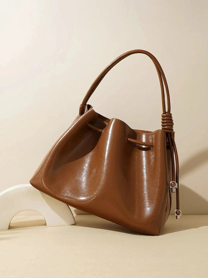 Damenhandtasche Glänzend Kordelverschluss